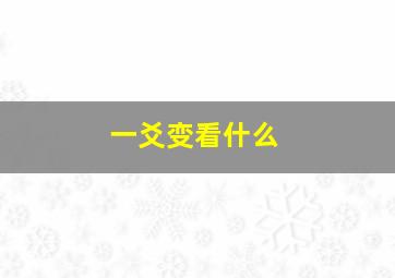 一爻变看什么