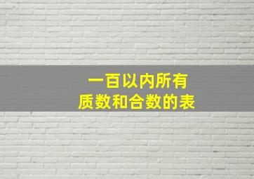 一百以内所有质数和合数的表