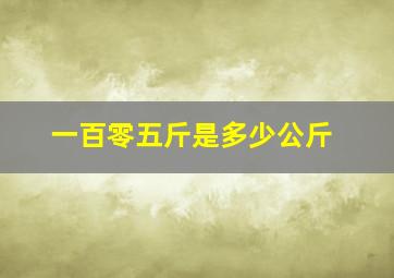 一百零五斤是多少公斤