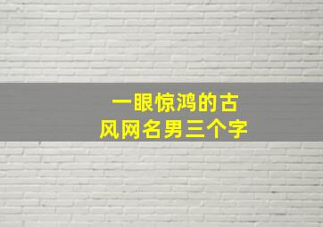 一眼惊鸿的古风网名男三个字