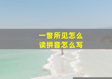 一瞥所见怎么读拼音怎么写