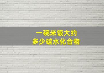 一碗米饭大约多少碳水化合物