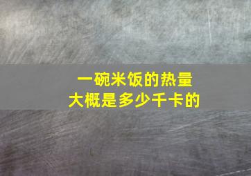 一碗米饭的热量大概是多少千卡的