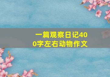 一篇观察日记400字左右动物作文