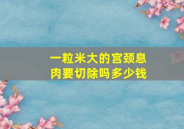 一粒米大的宫颈息肉要切除吗多少钱