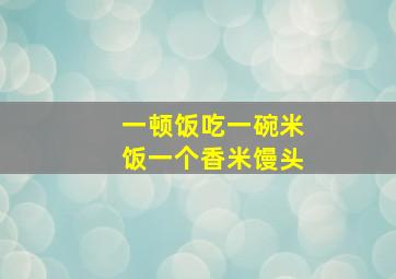 一顿饭吃一碗米饭一个香米馒头