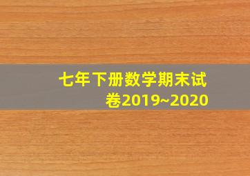 七年下册数学期末试卷2019~2020