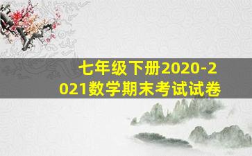 七年级下册2020-2021数学期末考试试卷