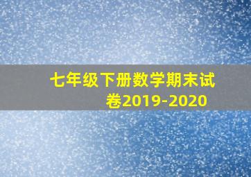 七年级下册数学期末试卷2019-2020