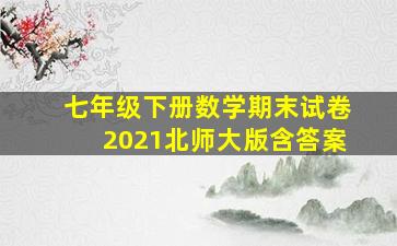 七年级下册数学期末试卷2021北师大版含答案