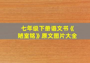 七年级下册语文书《陋室铭》原文图片大全