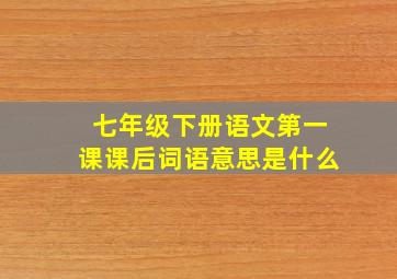 七年级下册语文第一课课后词语意思是什么