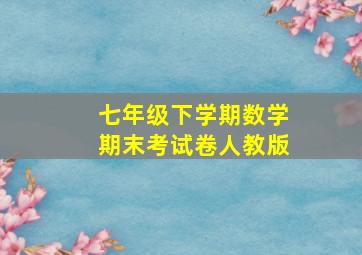 七年级下学期数学期末考试卷人教版