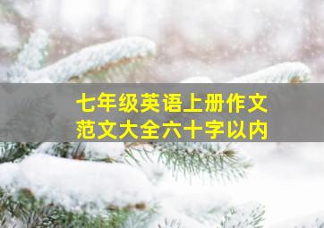 七年级英语上册作文范文大全六十字以内