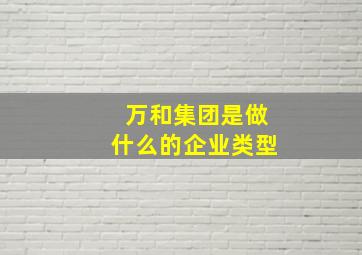 万和集团是做什么的企业类型