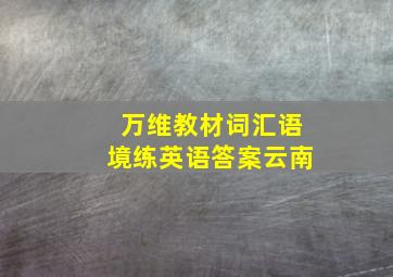 万维教材词汇语境练英语答案云南