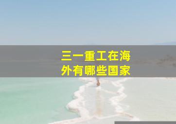 三一重工在海外有哪些国家