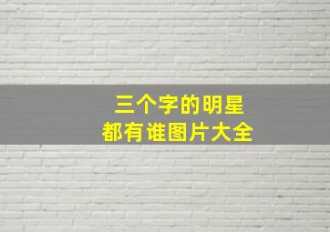 三个字的明星都有谁图片大全