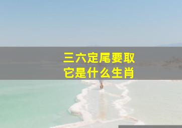 三六定尾要取它是什么生肖