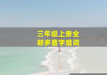 三年级上册全部多音字组词