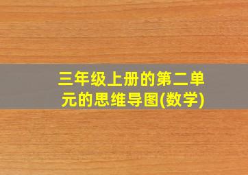 三年级上册的第二单元的思维导图(数学)