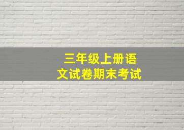 三年级上册语文试卷期末考试