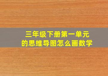 三年级下册第一单元的思维导图怎么画数学