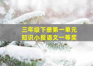 三年级下册第一单元知识小报语文一等奖