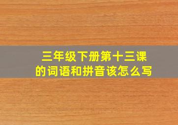 三年级下册第十三课的词语和拼音该怎么写