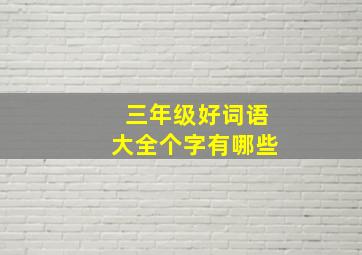 三年级好词语大全个字有哪些