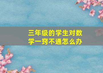 三年级的学生对数学一窍不通怎么办