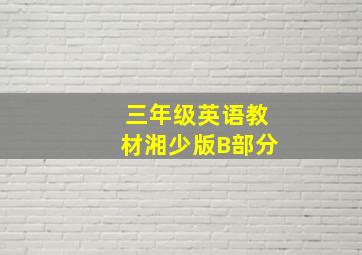 三年级英语教材湘少版B部分