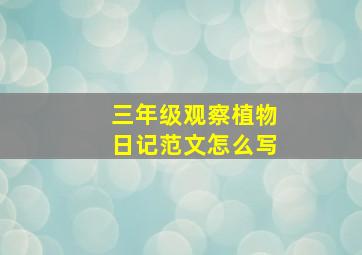 三年级观察植物日记范文怎么写