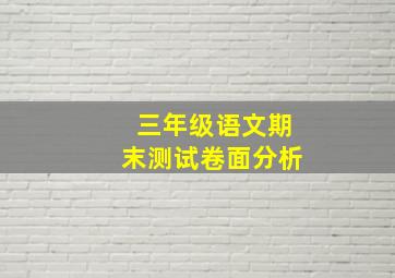 三年级语文期末测试卷面分析