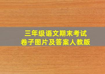 三年级语文期末考试卷子图片及答案人教版