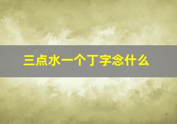 三点水一个丁字念什么