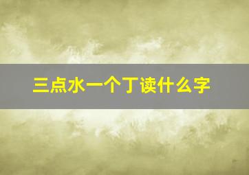 三点水一个丁读什么字