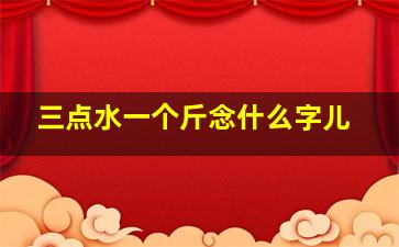 三点水一个斤念什么字儿