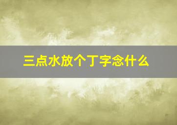 三点水放个丁字念什么