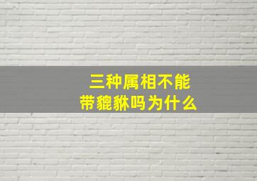 三种属相不能带貔貅吗为什么