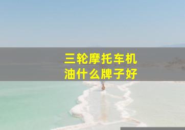 三轮摩托车机油什么牌子好