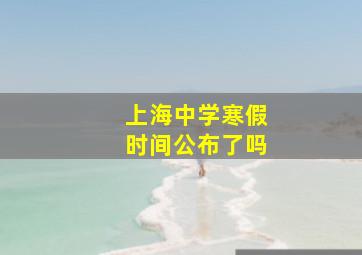 上海中学寒假时间公布了吗