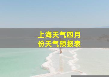 上海天气四月份天气预报表