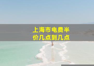 上海市电费半价几点到几点