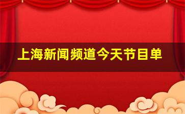 上海新闻频道今天节目单