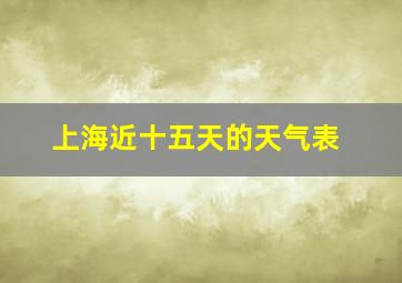 上海近十五天的天气表