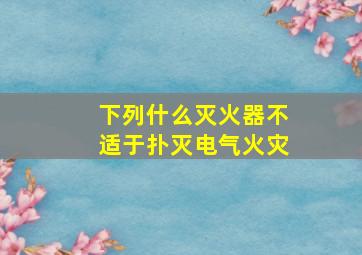 下列什么灭火器不适于扑灭电气火灾