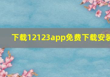 下载12123app免费下载安装