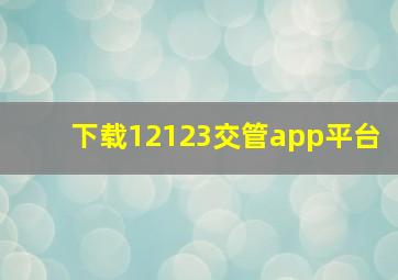 下载12123交管app平台