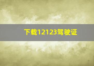 下载12123驾驶证